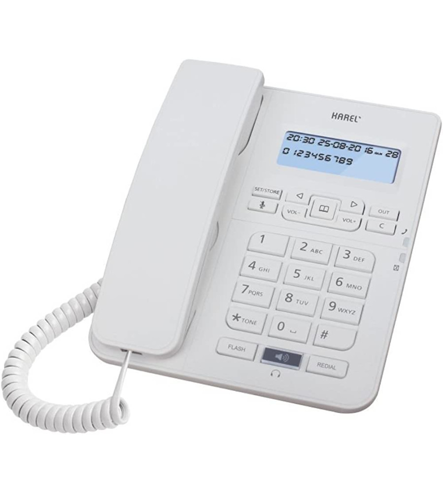 Karel TM145 Ekranlı Masaüstü Telefon Beyaz 