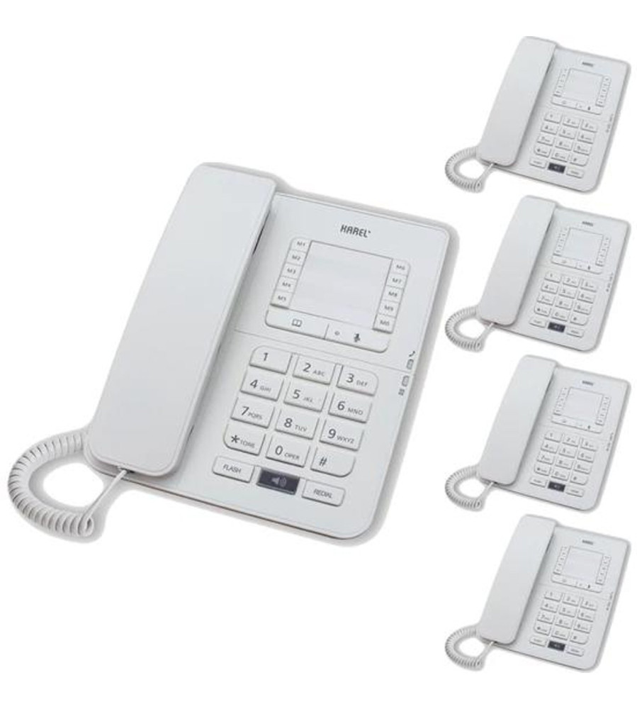 Karel TM142 Beyaz Masa Telefonu 5'li